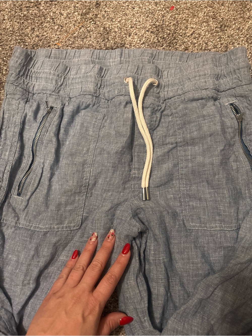 Athleta Light Blue Track Jogger Pants